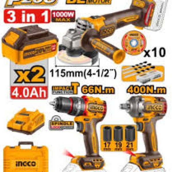 ست کمبو دریل، مینی فرز و بکس شارژی 20 ولت اینکو COSLI241291